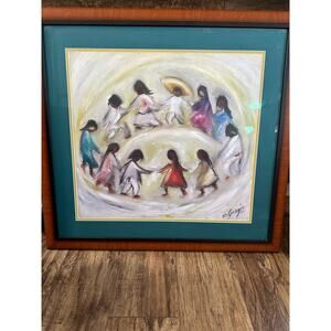 Signed Ted DeGrazia Framed Art, Vintage,  "Los Ninos - Children of the World"
